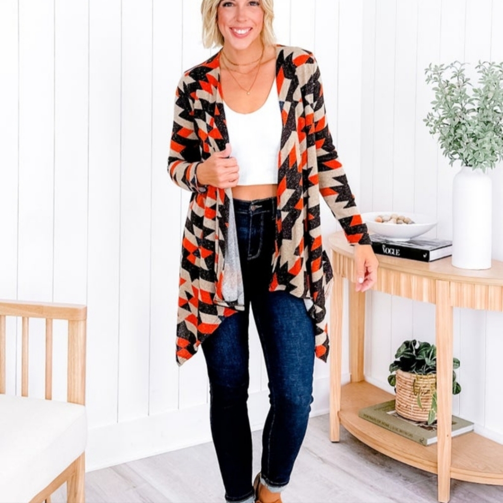 Long sleeve draped cardigan